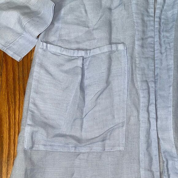 Soft Surroundings Longline Open Front Linen Blend Cardigan Blue size M - Picture 5 of 8